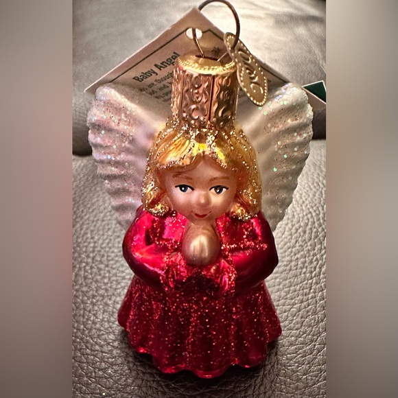 Old World Baby Angel Glass Ornament - Picture 7 of 7